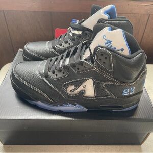 Jordan Black and Blue Athletic Shoes